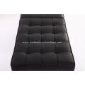 Knoll black leather bench